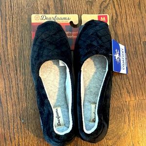 Black memory foam slippers